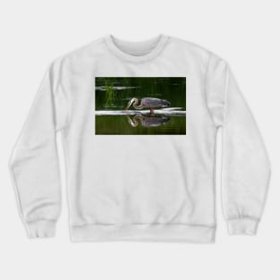 Great Blue Heron catches fish Crewneck Sweatshirt